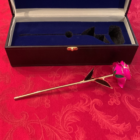 Chatoyer Fleur Forever Rose 24K gold piped pink rose - Picture 16 of 16